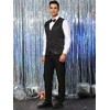 INSPIRE CHIC Men's Shiny Sequin Sleeveless Party Prom Suit Vest with Bow Tie - 4 of 4