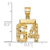 Black Bow Jewelry 14k Yellow Gold, Varsity Collection, Small D/C Pendant Number 64 - 2 of 3