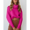 Womens Pullover Turtleneck Sweater Ribbed Knit Sweater Long Sleeve Chunky Sweater Loose Fit Knitwear Pullover Jumper Tops - 3 of 4