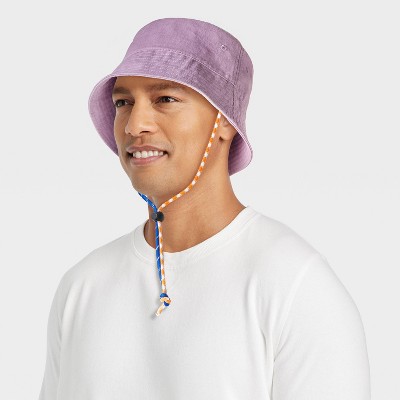 Men's Cotton Bucket Hat With Blue And Orange Cord Original Use