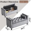NicBex Modern 44.5" Velvet Storage Bench with Armrests and Nailhead Trim for Bedroom and Entryway - 2 of 4