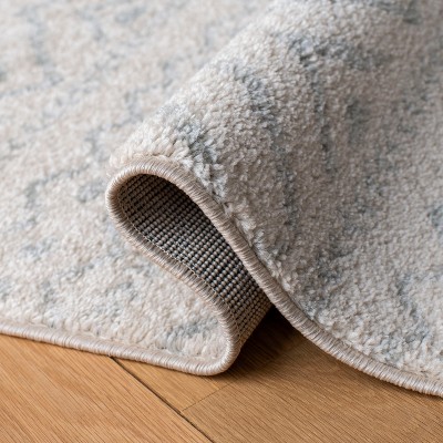 Ivory and Light Grey Geometric Runner Rug, 2' x 15'