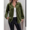Women's Long - Sleeve Velveteen Button - Down Shirt with Chest Pocket - 4 of 4