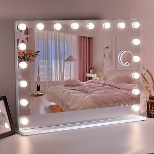 GDFStudio Jex Modern 31" Bathroom Vanity Mirrors with Lights, Speaker and USB Charge Port - 1 of 4