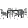 vidaXL Patio Dining Set with Cushions Garden Table and Chairs Poly Rattan Glass - 55.1" x 27.6" x 29.1" Gray 4 Piece - 2 of 4