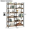 LIVAREEmlen 6-Tier Industrial Bookshelf with Open Shelves,Modern Book Shelves for Bedroom, Living Room and Home Office, Brown - 3 of 4