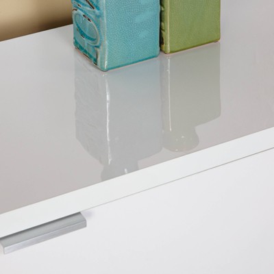 White Laminated Double 6-Drawer Dresser