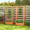 Tangkula 2 PCS Raised Garden Bed Planter Box w/ Side & Top Trellis for Vine Climbing Plants - 2 of 4