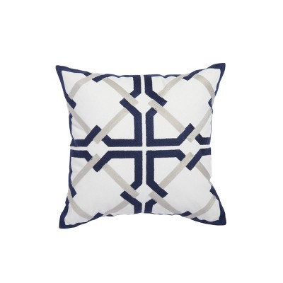 18"x18" Atticus Geometric Embroidered Square Throw Pillow - Sure Fit