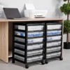 VEVOR Scrapbook Rolling Storage Cart, 6-Tier Large Capacity with Organizer Top,Black Frame with 6 Clear Cases and 4 Removable Wheels,Black+Transparent - 2 of 4