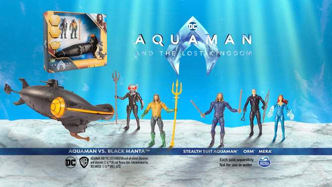DC Comics Aquaman vs Black Manta Battle Action Figure Playset, 2 of 14, play video