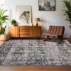 Washable Area Rugs Non-Slip Vintage Rugs for Living Room, Low Pile Stain-Resistant Distressed Oriental Carpet, Foldable Floral Print Floor Covering - 3 of 4