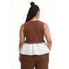 June + Vie by Roaman's Women's Plus Size Sleeveless Peplum Sweater - 3 of 4