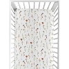 Sweet Jojo Designs Girl Fitted Crib Sheets Set Watercolor Floral Garden Green Orange and Beige 2pc - 2 of 4