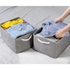 Aoibox Fabric Storage Bins Medium 3 Pack Grey Foldable Organizer Baskets for Closet Nursery Shelves Home Decor - 4 of 4