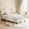 Twin Upholstered Smart LED Bed Frame with Adjustable Headboard and Removable Light Strip, Velvet Princess Platform Bed Frame, Wooden Slats Support - 4 of 4