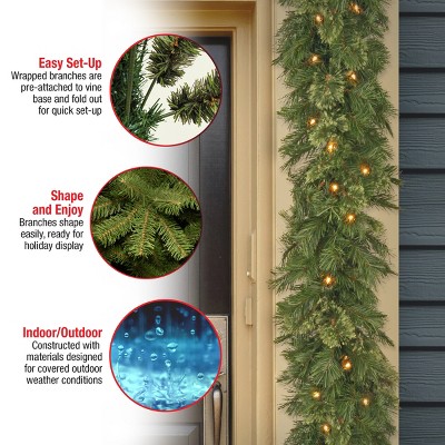 Wispy Willow 9-Foot Pre-Lit Artificial Christmas Garland