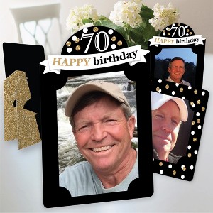 Big Dot of Happiness Adult 70th Birthday - Gold - Birthday Party 4x6 Picture Display - Paper Photo Frames - Set of 12 - 1 of 4