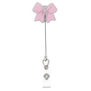 Unique Bargains Acrylic Retractable Alligator Clip Bow ID Badge Reels ...