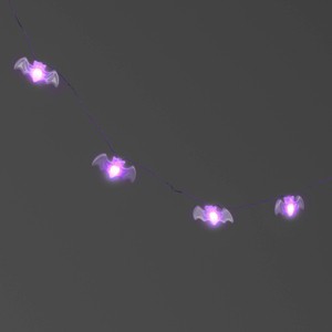 20ct Milky Iridescent Plastic Bat Halloween Indoor Outdoor Novelty Dewdrop String Light with Purple LEDs - Hyde and EEK! Boutique™ - 1 of 4