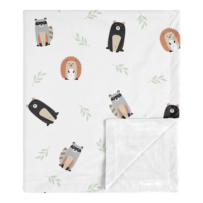 Image of Sweet Jojo Designs Boy, Girl, Unisex/Gender Neutral Baby Security Blanket Woodland Pals Beige, Grey and Green