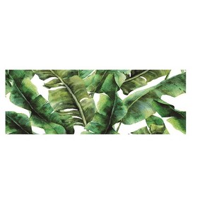 J&V TEXTILES 20" x 55" Oversized Cushioned Anti-Fatigue Kitchen Runner Mat (Green Leaves) - 1 of 4