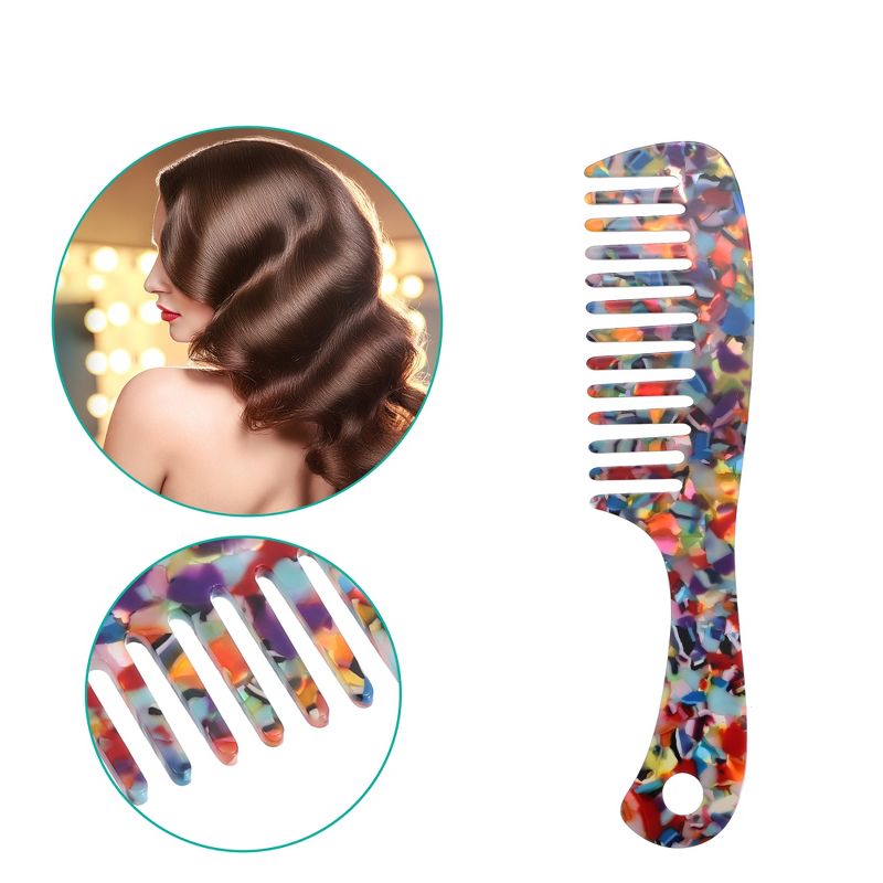 Unique Bargains Anti-Static Hair Comb Wide Tooth for Thick Curly Hair Hair Comb Detangling Comb For Wet and Dry Beige 1 Pcs, 2 of 7