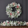 Christmas Snowy Cottage 60in Mantel Swag Pre-Lit with 70 LED Fairy Lights B/O - 4 of 4