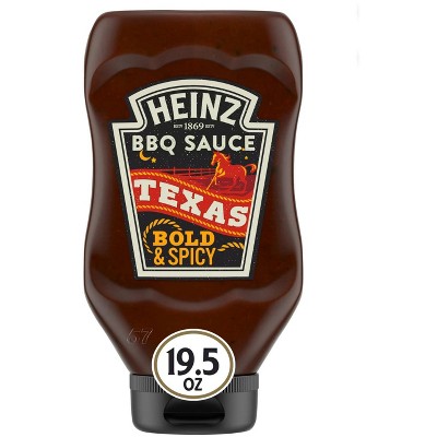 Heinz Texas Style Bold & Spicy Barbecue BBQ Sauce, 19.5 oz Bottle (Pack of 2)