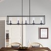 Dewdrop 5-Light Linear Chandelier Black Rectangular Pendant Light with Clear Glass Shades for Dining Room Kitchen - 3 of 4