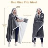Catalonia Woman Fuzzy Wearable Blanket Hooded Shawl Wrap Cape with Inside Pocket, Woman Clothes Cozy Hooded Fleece Plush Blanket - 4 of 4