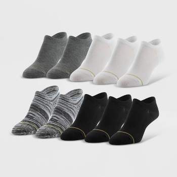All Pro by Gold Toe Women's Ultra Invisible 10pk No Show Socks - Black/White/Gray 4-10