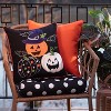 18"x18" Indoor Thanksgiving Pumpkin Fun Black Square Throw Pillow Cover - Pillow Perfect: Cotton Woven, Weather & Fade-Resistant - 4 of 4