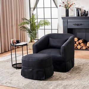 Swivel Chair With Ottoman, Accent Chairs Swivel Armchair, Reading Chairs For Bedroom Comfy, Accent Chairs Modern-Cuddlewood - 1 of 4