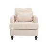 Deja Wood Frame Chenille Accent Chair, Modern Armchair for Living Room - Maison Boucle - 3 of 4