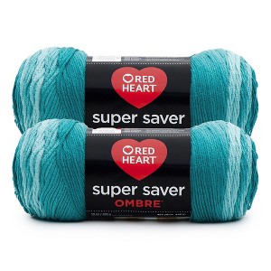 Red Heart Super Saver Yarn 12 Pack-Deep Teal Ombre - 1 of 4
