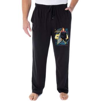 Star Trek Voyager Men's Captain Janeway Coffee Black Sleepwear Pajama Pants Black