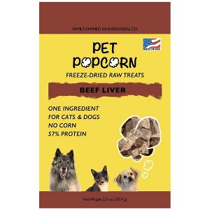 Pet Popcorn: Freeze-Dried Raw Treats - Beef Liver - 2.5oz Bag, Dog & Cat Snacks - 1 of 4