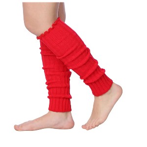 Isadora Paccini Women's 80s Style Ribbed Leg Warmers Crimson Passionate Red for Parties & Sports Accessories - 1 of 1
