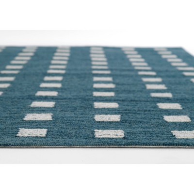 Ebba Blue Hand-Tufted Wool Runner Rug 2'3" x 8'