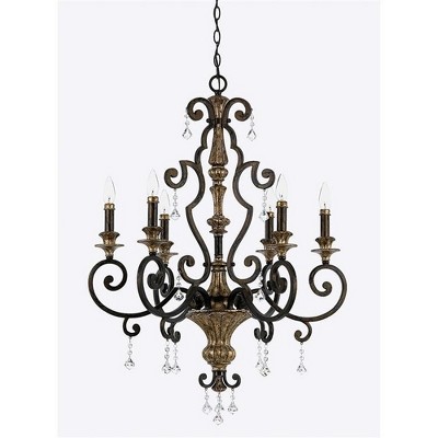 Bronze Crystal 6-Light Mini Candle Chandelier