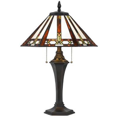 25" Tiffany Resin Table Lamp with Hand Cut Glass Shade - Cal Lighting