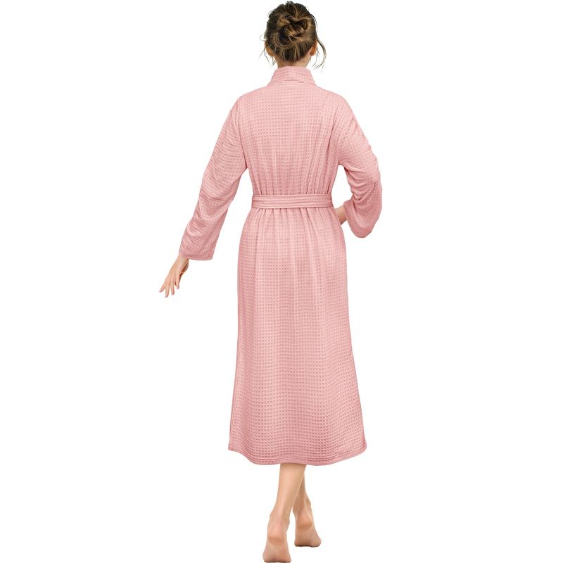 PAVILIA Women Waffle Knit Robe, Soft Cozy Breathable Lightweight Long Bathrobe with Side Pockets for Shower Spa House, 2 of 8
