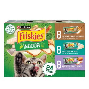 Friskies Casserole Saucy Homestyle Turkey and Seafood Flavor Wet Cat Food - 8.25lb/24ct - 1 of 4