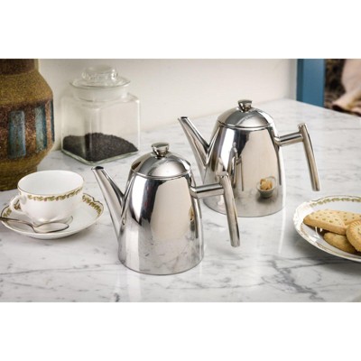 14 oz Stainless Steel Mirror Finish Teapot with Infuser