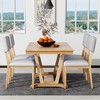 5 PCS Rustic Dining Table Set Farmhouse Dining Set Kitchen Table Set with 4 Upholstered Chairs, Natural/Walnut-Merax - 2 of 4