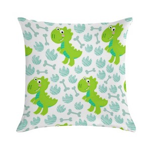 Green Dinosaur Rex Pillow Covers 18x18 Decorative Throw Pillows Soft Square Cushion Covers for Couch Sofa Bedroom - 1 of 1