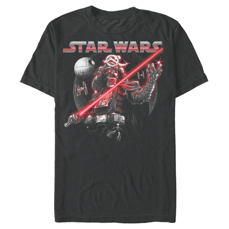 Men's Star Wars: Visions Darth Vader Death Star T-Shirt, 1 of 6