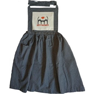 Doll Clothes Superstore Bib Apron Kitchen Or Restaurant Adjustable Neck Waist Strap Halloween Black Cats - 1 of 3