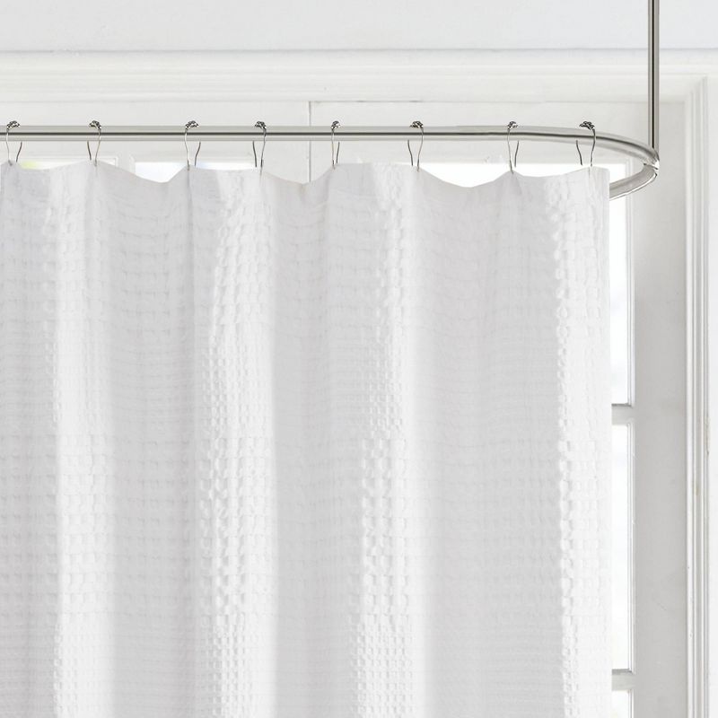 72&#34;x72&#34; Orinn Super Waffle Textured Shower Curtain White, 2 of 6